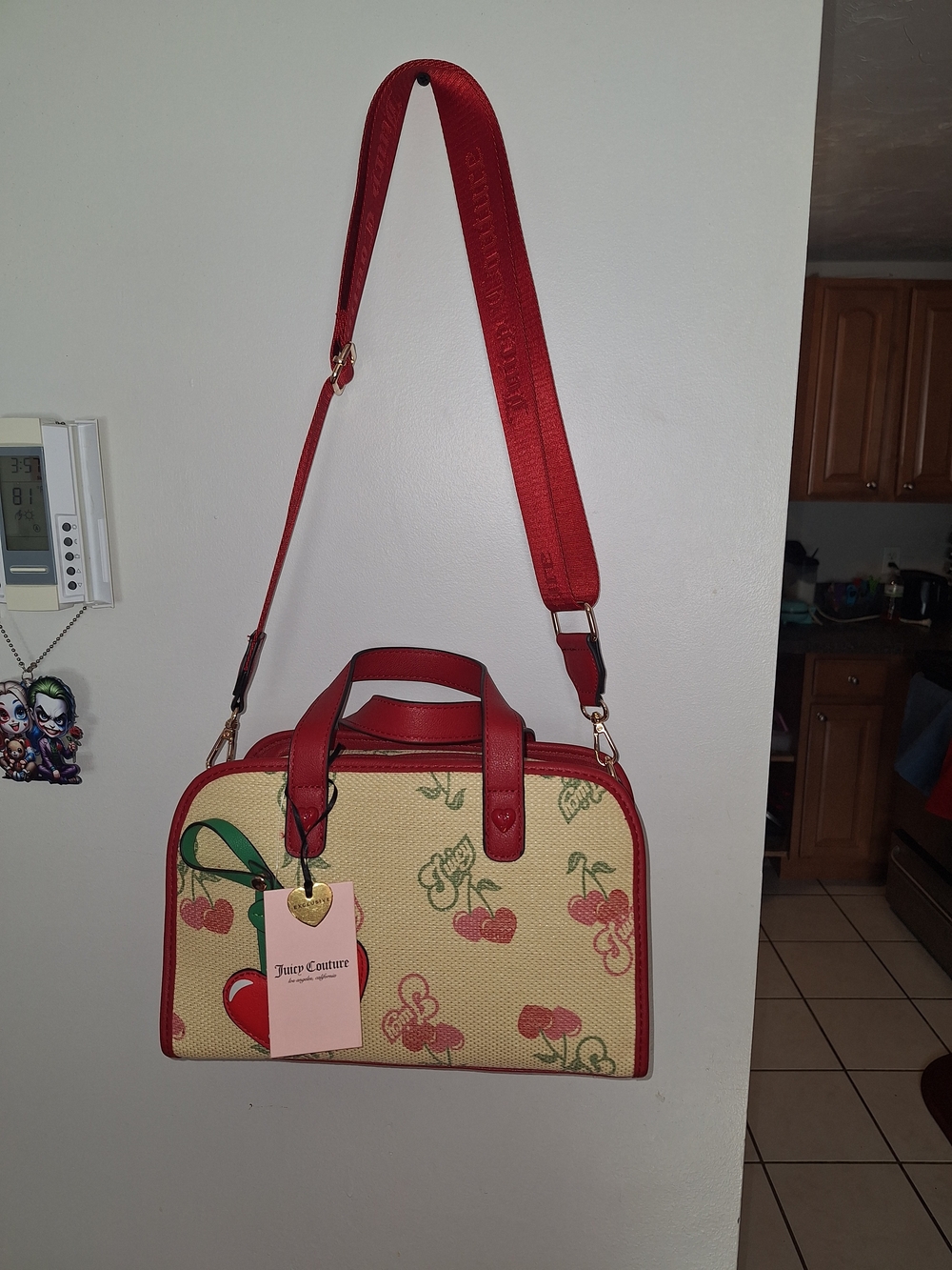 EXCLUSIVE Juicy Couture Red Trim Cherry Print Satchel